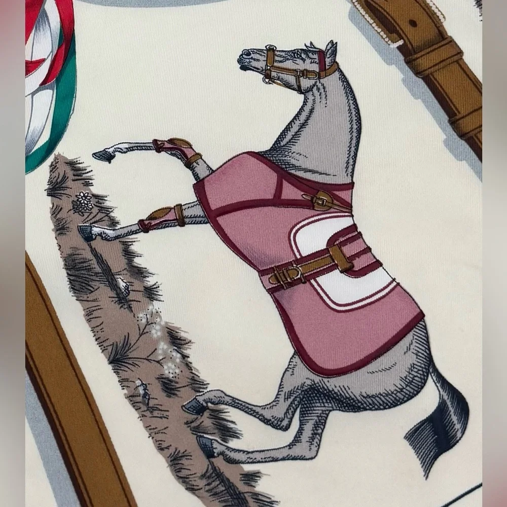 HERMES PARIS Silk Scarf ~ Couvertures et Tenues de Jour ~ - Picture 6 of 11